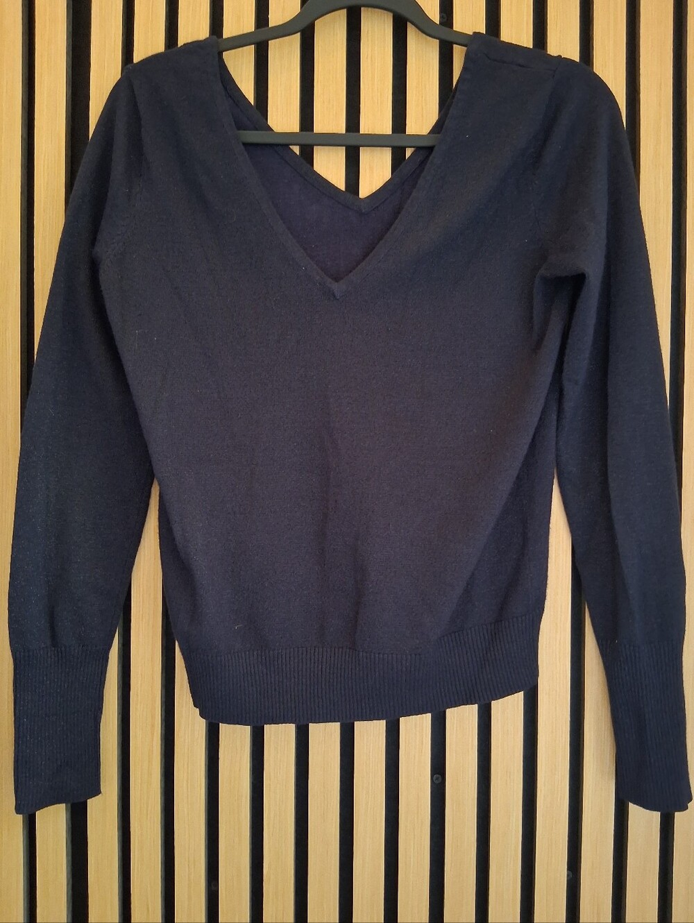 V-Neck Women's Sweater in Navy Blue